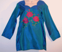 Indian Top silk with Roses