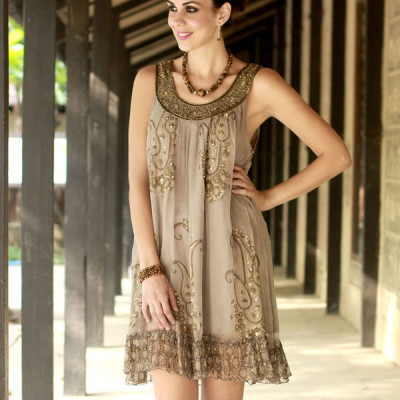 Gold Paisley Dress